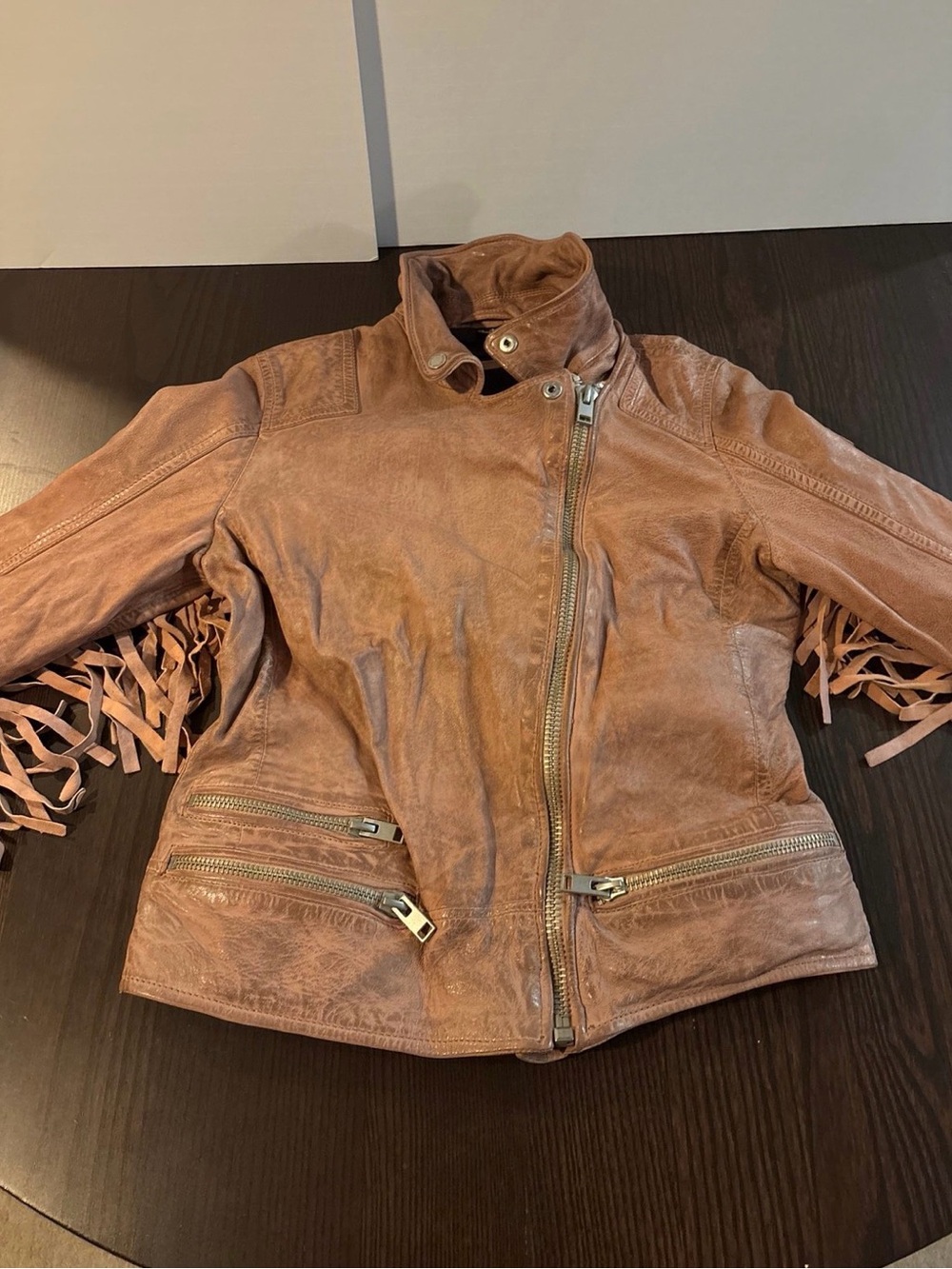 Mauritius Leather Fringe Jacket